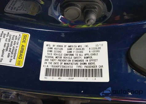 2013 Acura Tl 3.7 from USA, damaged, VIN 19UUA9F57DA004702
